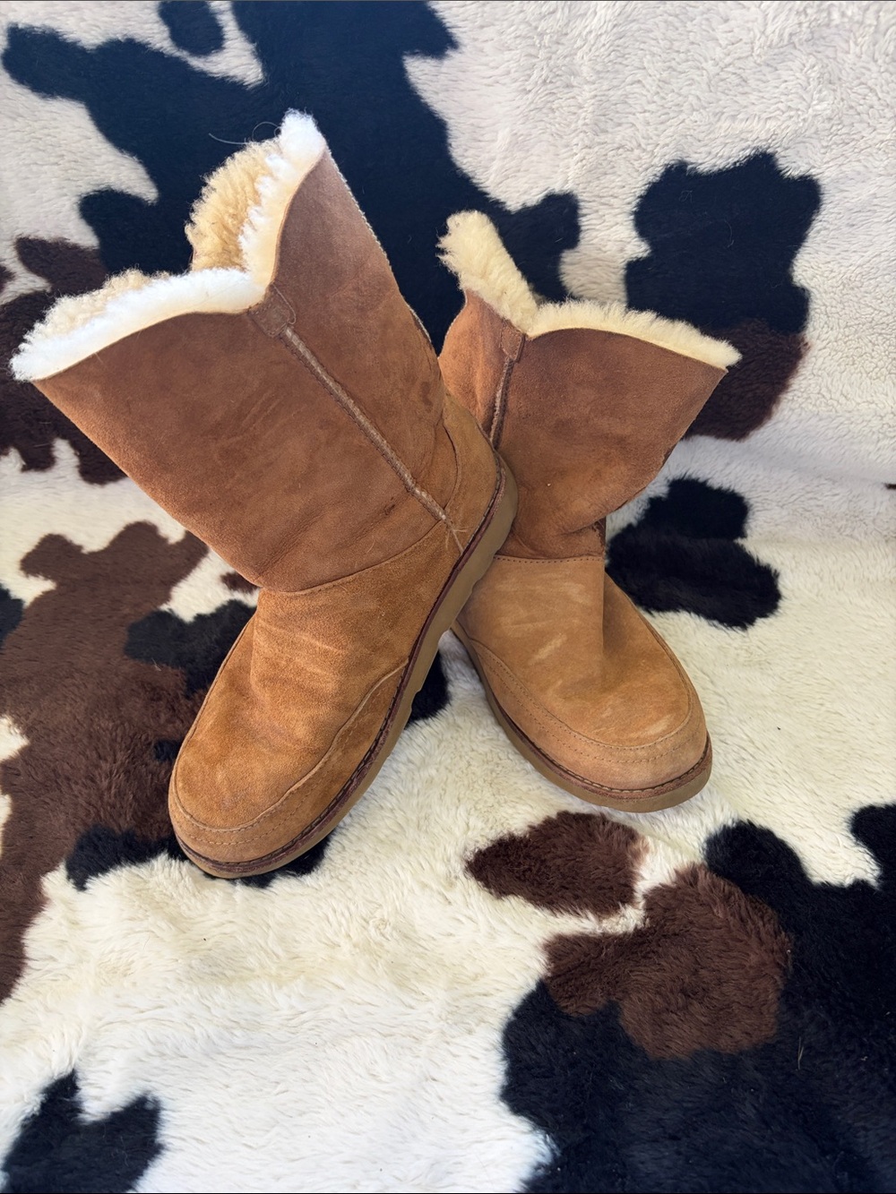 UGG Chestnut Suede Shearling Boots